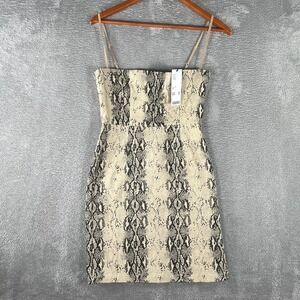 Lioness Snake Print Mini Dress‎ Womens XS Strappy Y2K Club Festival Chic 2000s